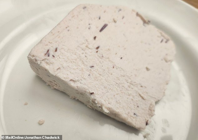 Although it looks like a bar of soap you'd get from the body shop, it's filled with cranberries giving it a pale pink color and a pleasant fruity scent.