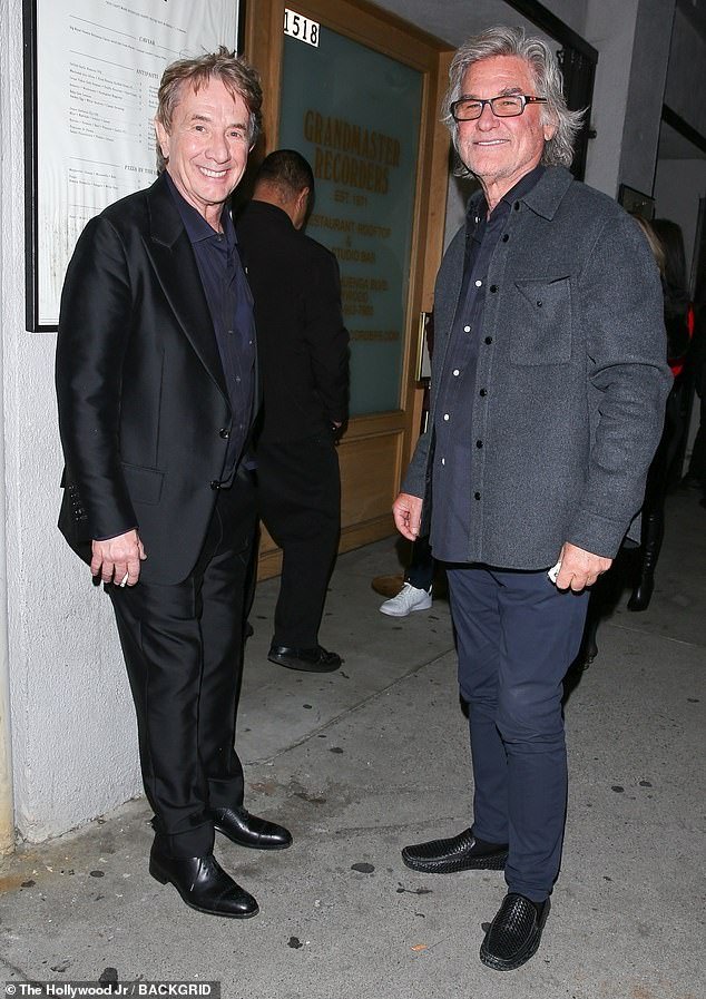 Martin Short, 73, threw a party to celebrate his daughter Katherine's 40th birthday;  pictured with Kurt Russell (R)