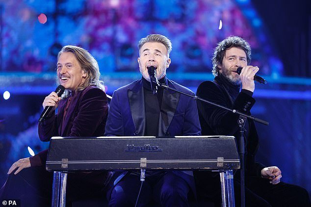Take That took to the stage to perform in the results show