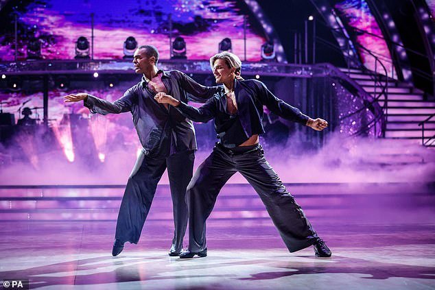 They first danced the Rumba to Rihanna's Lift Me Up (pictured), for which they received 36 out of 40 points, before leaving Craig, 58, stunned by their Charleston