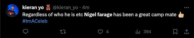 Upon hearing his departure, fans took to X, formerly known as Twitter, to discuss Nigel coming in third place, saying he was 'fantastic' on the show