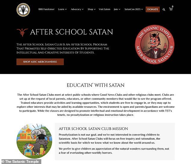 The Satanic Temple's website describes the club as a way to educate without proselytizing
