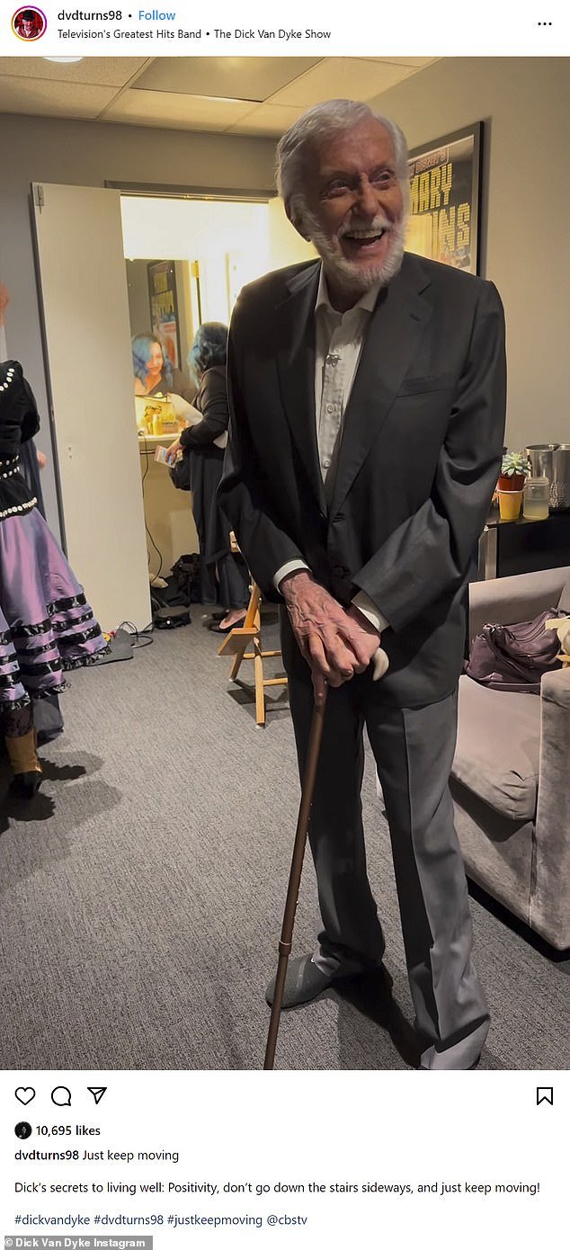 In another video shared by his personal photographer, Van Dyke does one of his old sidestep dances, for which he used a cane as a prop.