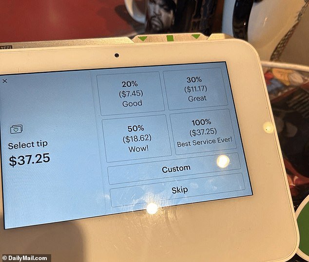 Americans have become frustrated with tilting screens.  An options trader was outraged when a restaurant in Alaska offered him the option of leaving a 100 percent tip