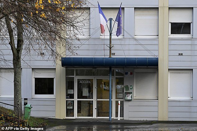 This photo taken on December 13, 2023 shows the entrance to the school 'Les hautes Ourmes' in Rennes, western France, where a 12-year-old student threatened a teacher with a knife