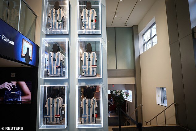 Six kits worn by Messi were auctioned at Sotheby's in New York, ending on Thursday