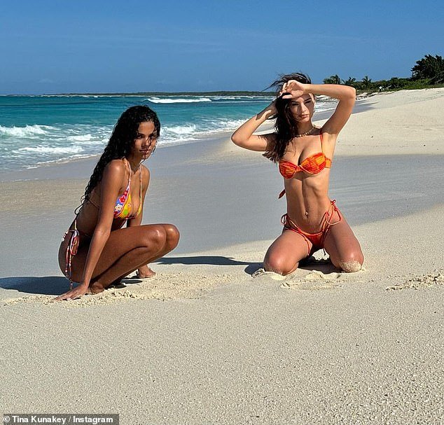 Emily took to her Instagram on Saturday to share incredible photos from her getaway to the Turks and Caicos Islands with fellow beauty Tina Kunakey