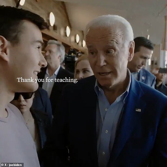 Maese-Czeropski appeared alongside President Biden in a November 2020 campaign video as the campaign thanked supporters for the Democrat's victory
