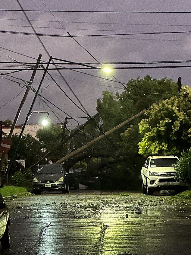The storms have left most of Bahia Blanca without electricity and 315 people have been evacuated