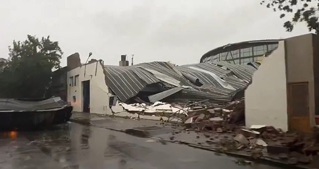 Families with young children were said to have been in the sports club when the roof collapsed