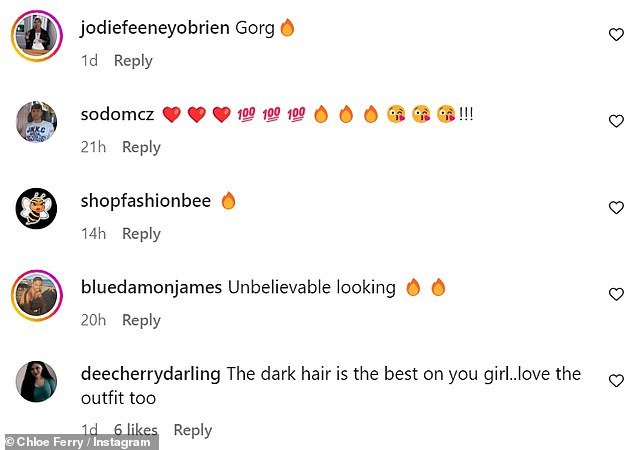 Other Instagram commenters claimed Chloe looked amazing, with one person calling the reality TV star 'incredibly beautiful'
