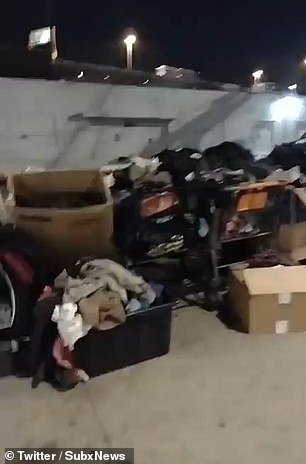 Video from a passerby showed trash piled up outside the shelter