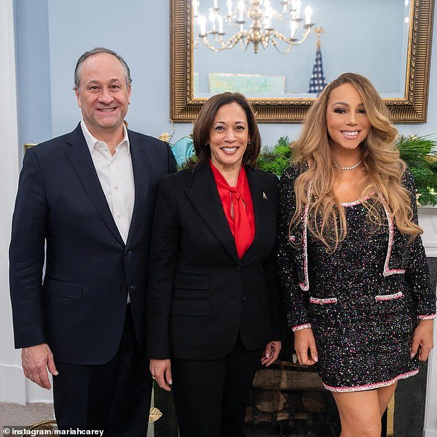 The singer visited Vice President Kamala Harris and her husband Doug Emhoff