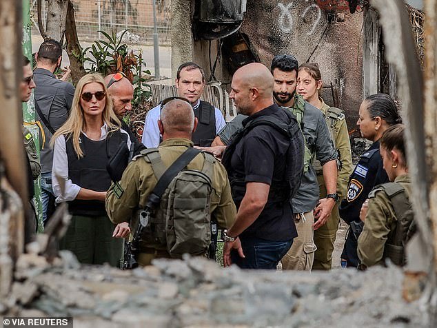 On October 7, members of the Gaza-based terrorist group stormed through the border fence and killed more than fifty civilians, while kidnapping many more.  Ivanka is seen in Kfar Aza