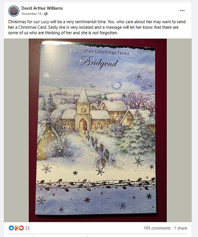 Warped Lucy Letby fans have sent Christmas cards (pictured) to the murderous prison nurse
