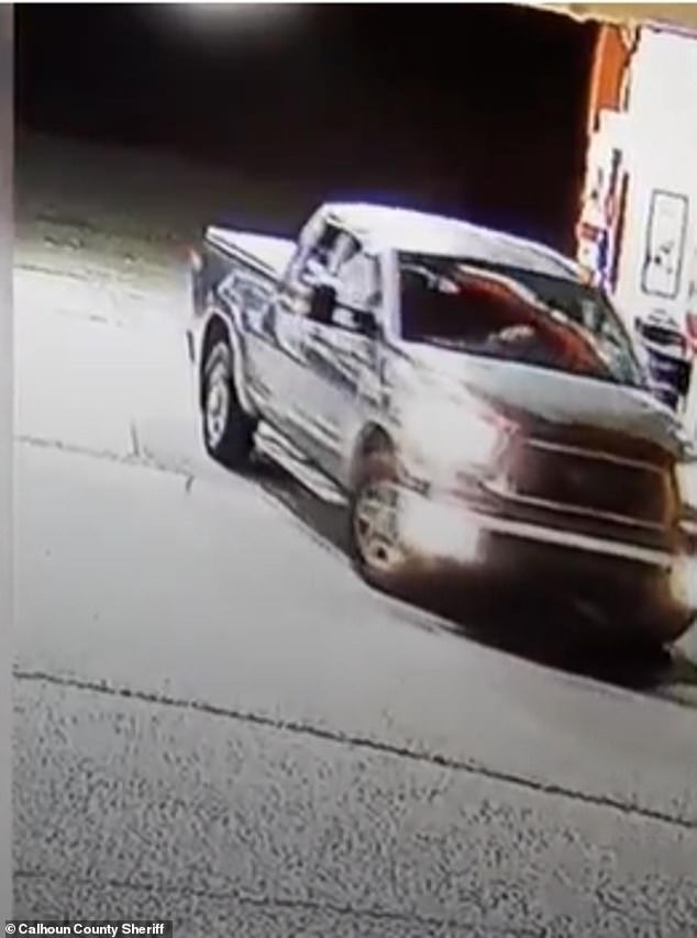 Murph's silver truck (pictured) was captured on video as he stopped at an Exxon station an hour before he spoke to his estranged wife and before the couple was reported missing
