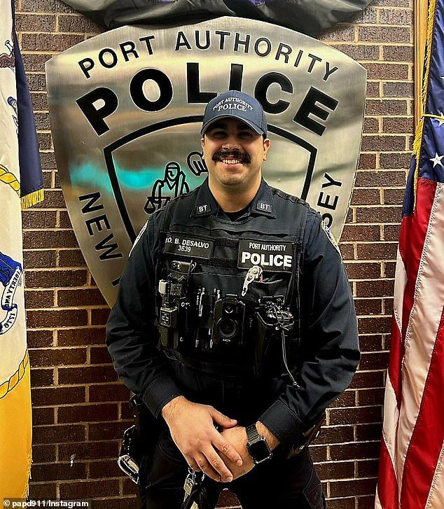 Port Authority Police Officer Bradley DeSalvo was the one who recognized Sharp and arrested him