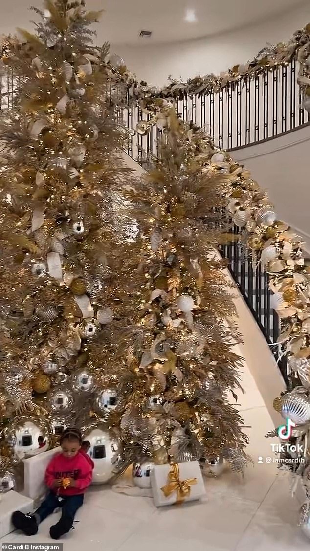 Wave was visible at the base of the huge Christmas tree
