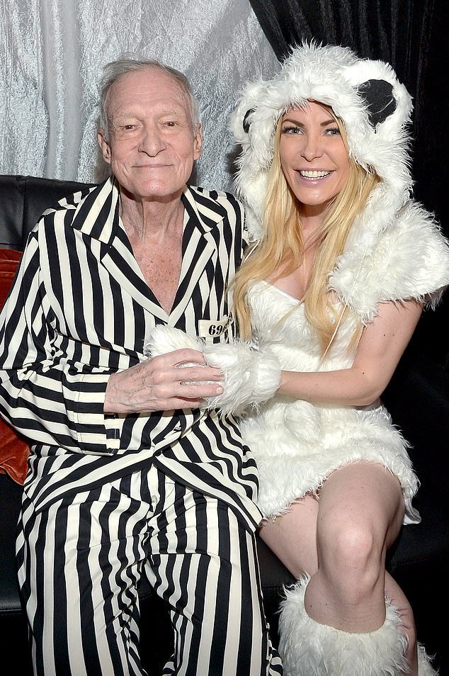 Crystal (pictured with Hef in 2015) is about to rip open the lid on the dark secrets at the Playboy mansion with her book Only Say Good Things, out January 23, 2024.