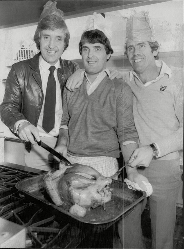 When Pep Guardiola was just a boy, it was John Bond (left) in the Man City dugout, the latter cooking a Christmas turkey with coaches John Benson and John Sainty.