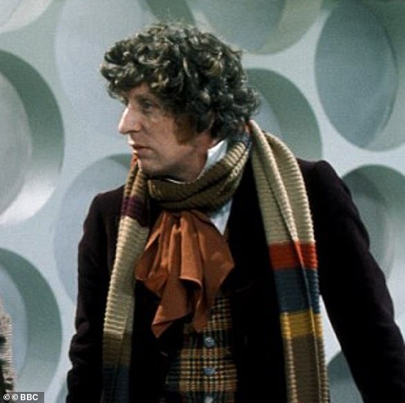 Tom Baker - with his iconic curly hair and striped scarf - was the Fourth Doctor