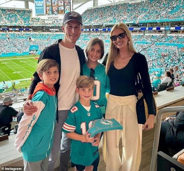 Ivanka put on a stylish show as she attended the Miami Dolphins game with her family - before sharing adorable photos from her Christmas celebration as a child