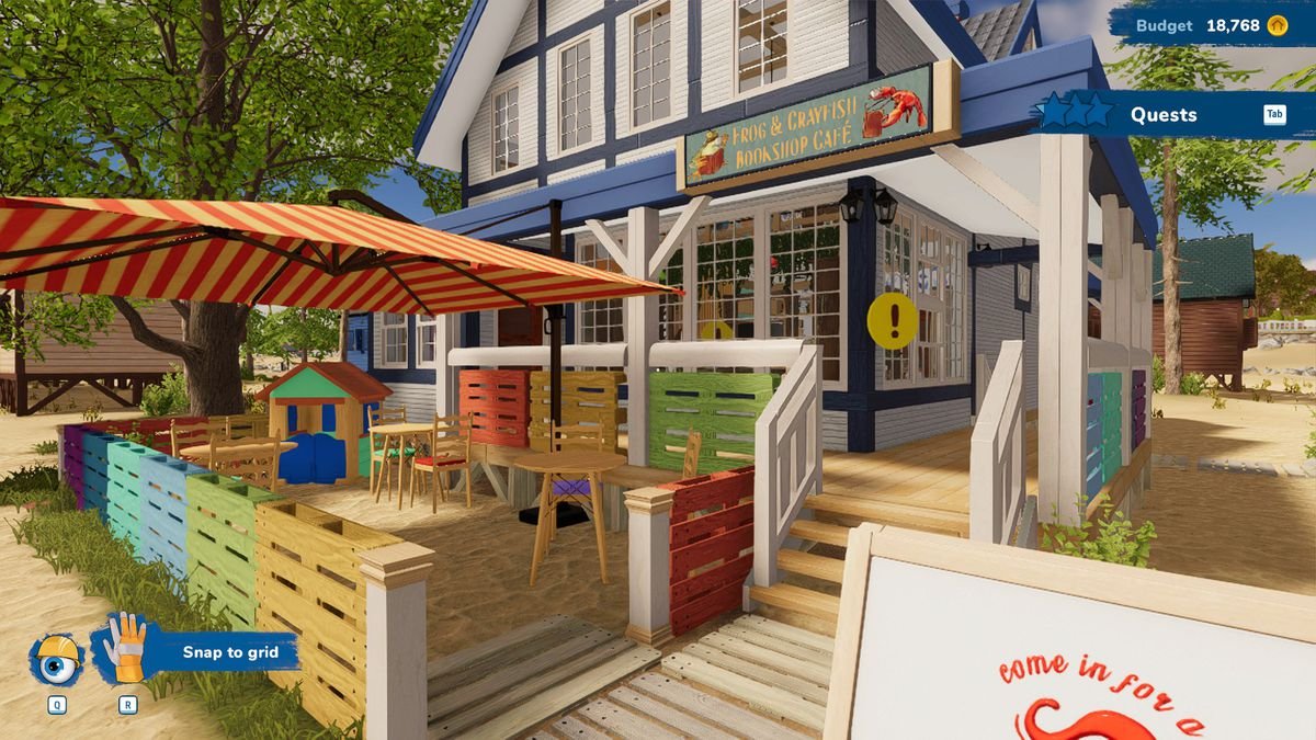 The exterior of a crab shack in House Flipper 2