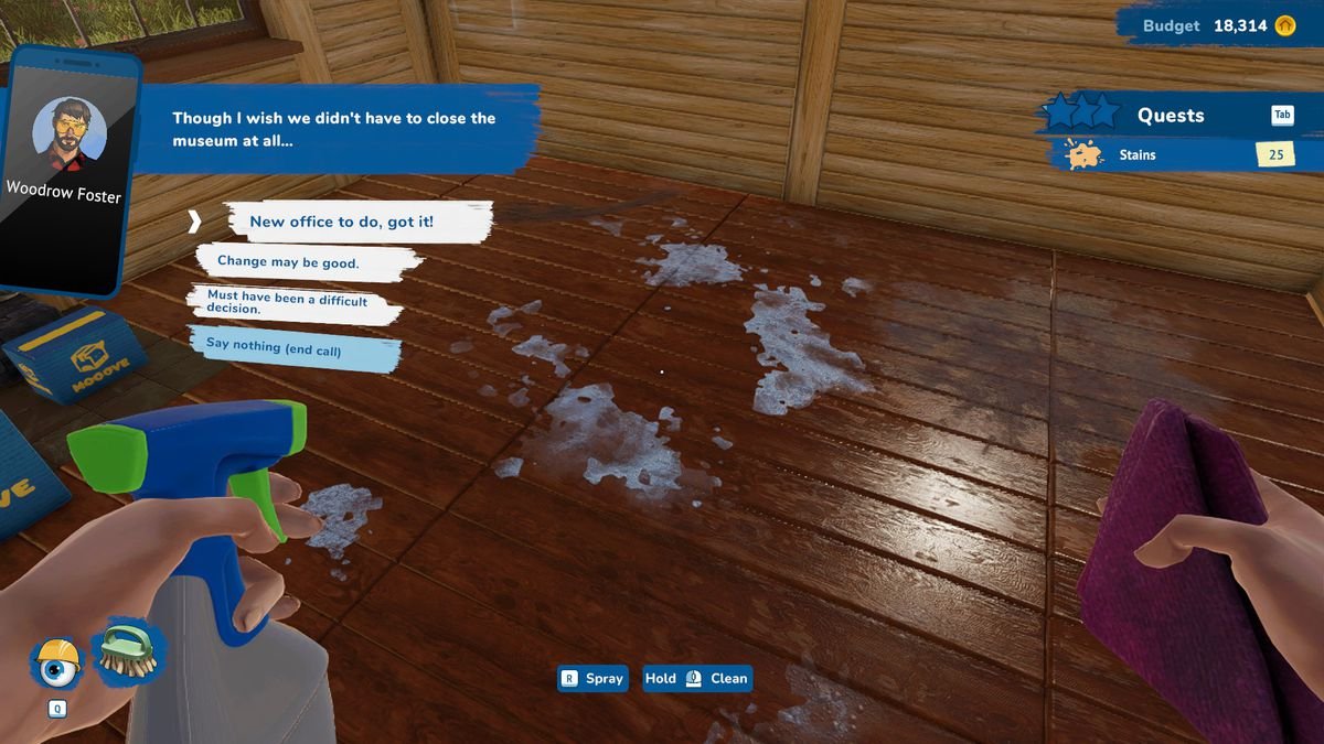spray the floor with water in House Flipper 2