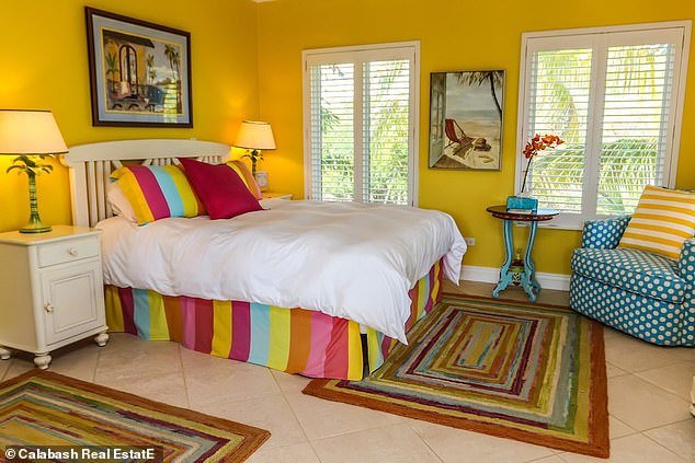One of three bedrooms in the house on St. Croix where the Bidens stay