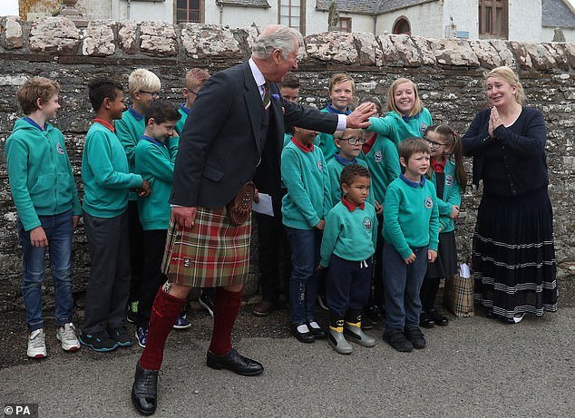 King Charles has kept alive a festive tradition started by his late grandmother for children at mainland Scotland's most northerly school