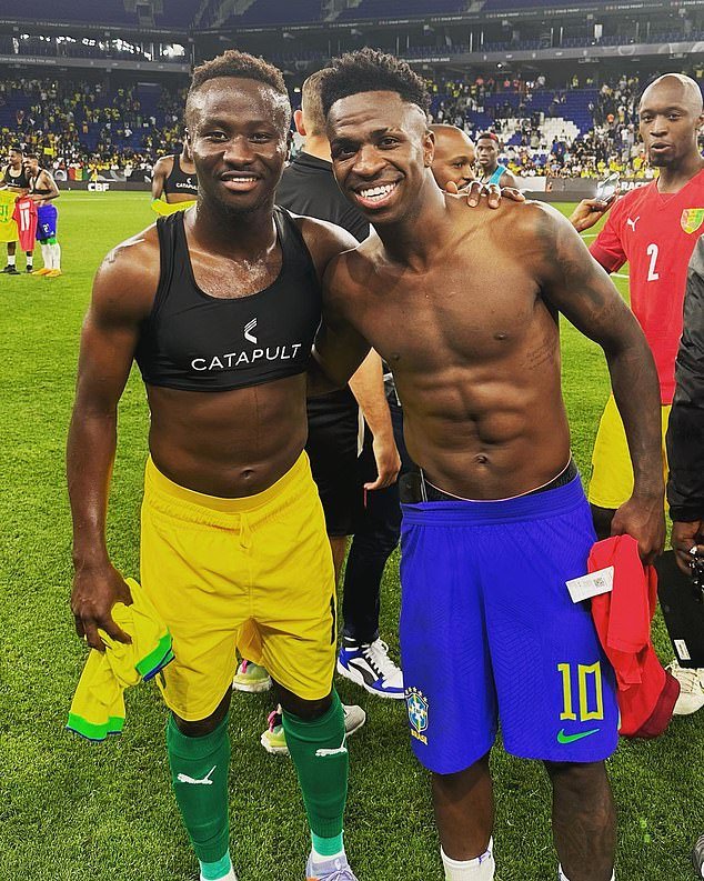 The midfielder swapped shirts with Brazilian star Vinicius Jr. after a friendly match last summer