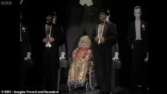 In the skit, Dawn dresses up as an aging Ginger and is wheeled onto stage in a chair for an 'event' honoring Hollywood legend Fred Astaire.