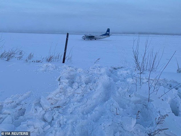The plane got stuck on the ice in Yakutia.  The 52-year-old An-24 plane had flown from the world's coldest city Yakutsk and accidentally landed on the frozen ice instead of on a riverbank runway