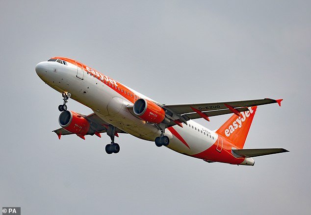 File image of an easyJet A320 Airbus.  One of the company's planes was carrying 179 passengers when it landed at Bordeaux airport last December, narrowly avoiding disaster