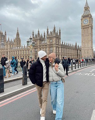 They posed in front of landmarks such as Big Ben and the Palace of Westminster