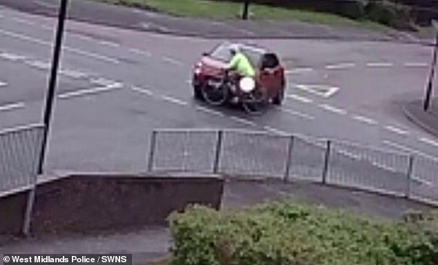 Gruesome footage showed Freeman driving straight into the cyclist's path from an intersection