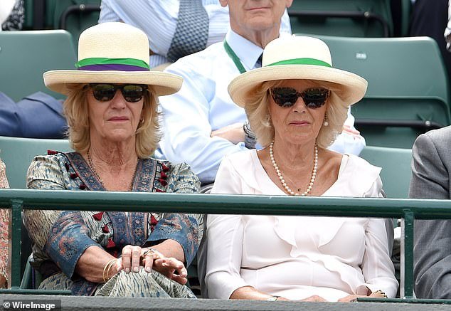 Queen Camilla and her sister Annabel Elliott watch Andy Murray in action at Wimbledon in 2015