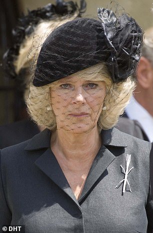 Camilla at her father's funeral