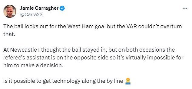 1703836766 167 Jamie Carragher calls for more technology after VAR was unable