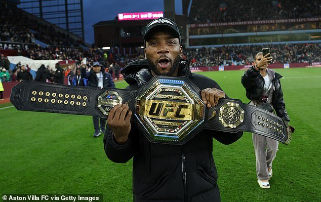 He took the field at Villa Park to display his UFC welterweight title