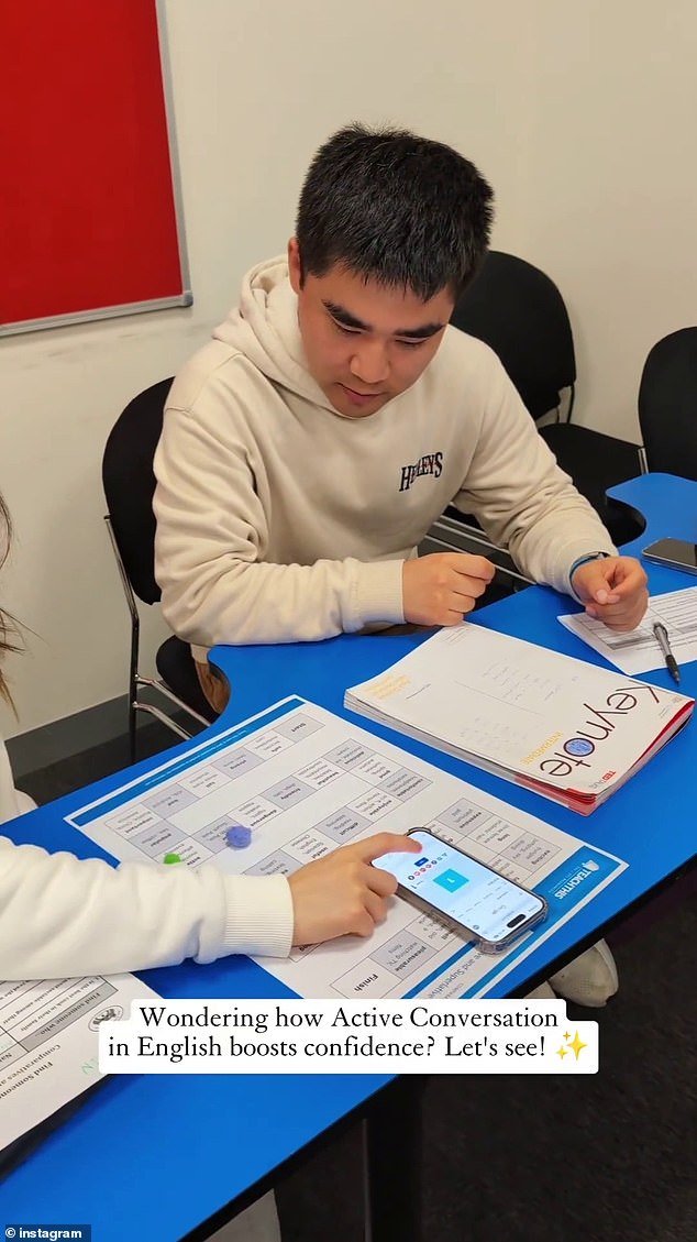 Students will now have to take English language tests, with the government claiming that existing English language requirements in Australia were less stringent than those in Canada (pictured is a Universal Learning Group student learning English)