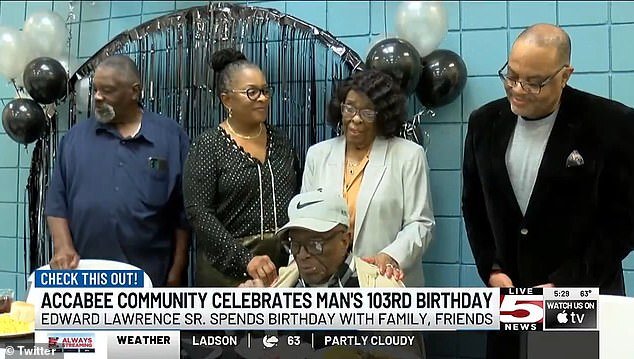 Families and friends surrounded Lawrence during the birthday celebration at the Accabee Community Center in Charleston, South Carolina