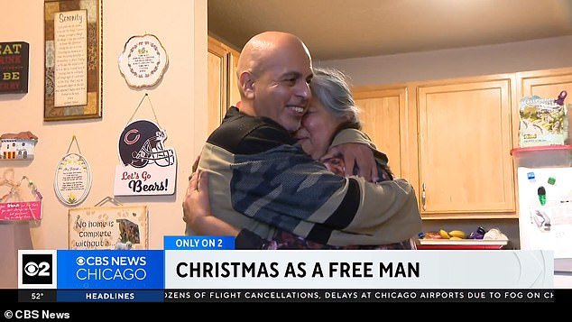 Jimmy Soto, 62, pictured with wife Diana Gauna, spends his first Christmas at home for 42 years after his 1981 murder conviction was overturned