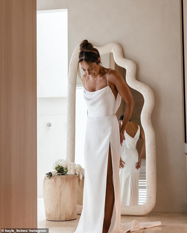Fans noticed a sweet detail in Kayla Itsines' wedding look following the fitness guru's intimate nuptials to Jae Woodroffe in Adelaide on Sunday