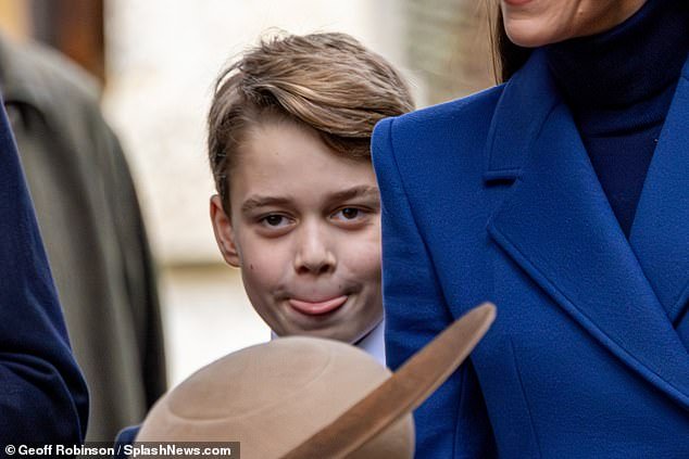 Prince George is sticking his tongue out at Sandringham today