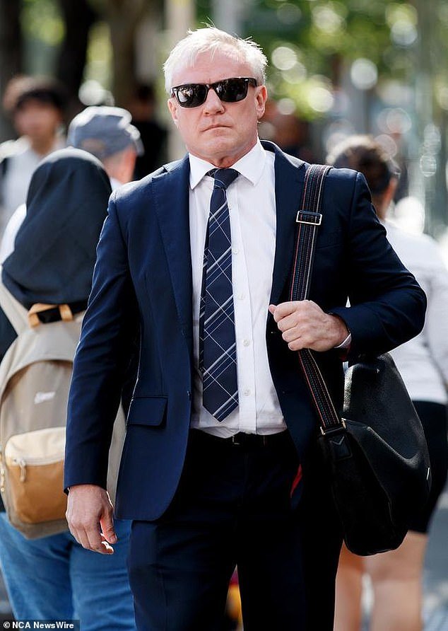 Kent (pictured outside court in Sydney on Tuesday) made surprising claims about the advice he received from a police officer in the aftermath of the alleged incident