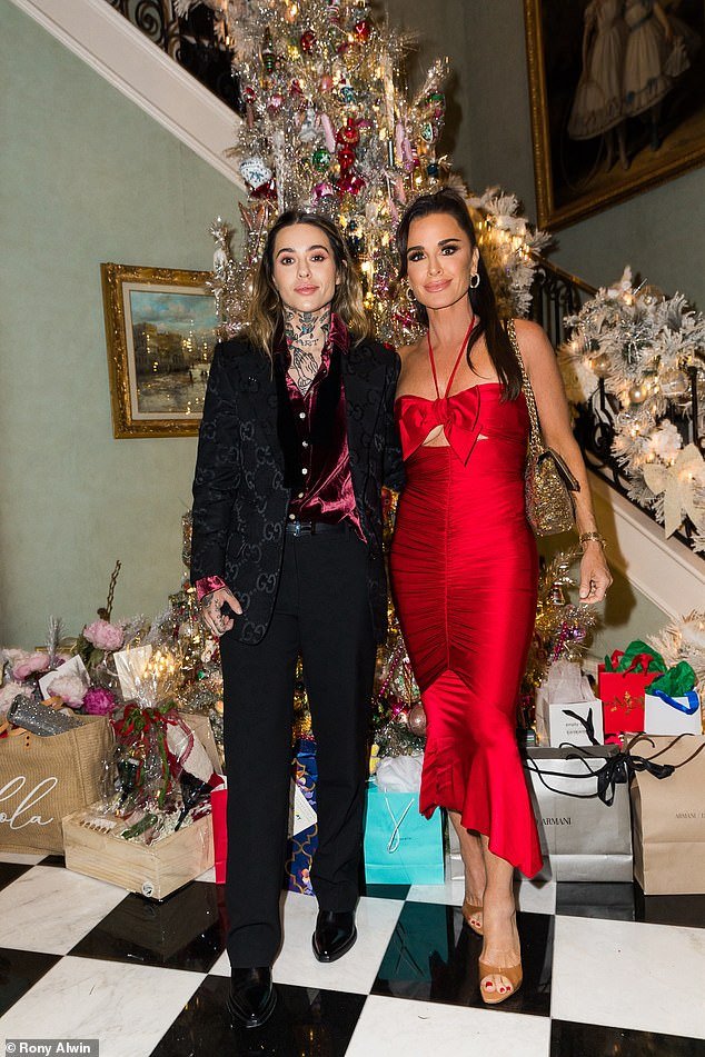 Kyle Richards, 54, and her rumored girlfriend Morgan Wade, 29, attended her sister Kathy Hilton's Christmas party in Bel-Air on Saturday, where they celebrated the holidays with Tiffany Haddish, Kate Beckinsale, Paris Hilton and Nicky Hilton Rothschild