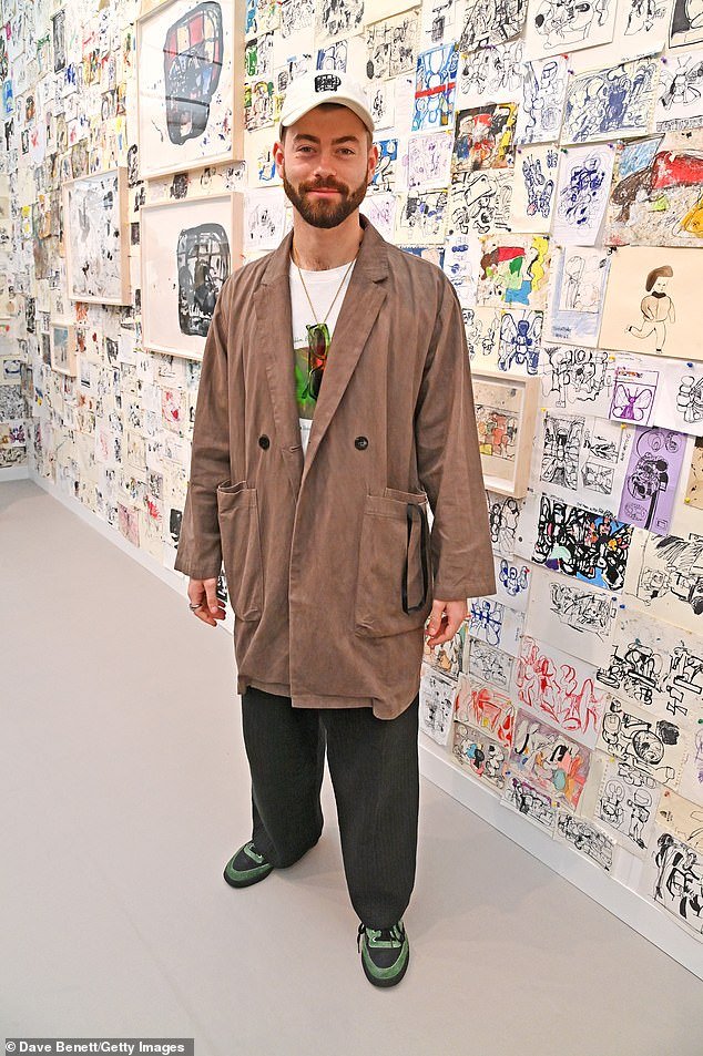 Cassius Taylor, who turns 27 today, photographed at this year's Frieze Art Fair in Regent's Park.  He is the son of Lady Helen and art dealer Timothy Taylor