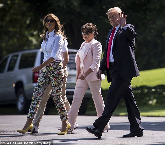 Former First Lady Melania Trump's mother, Amalija Knavs, 78, has died after being hospitalized in Miami, Florida, over the holidays.  She is pictured center with her daughter and Donald Trump in 2018