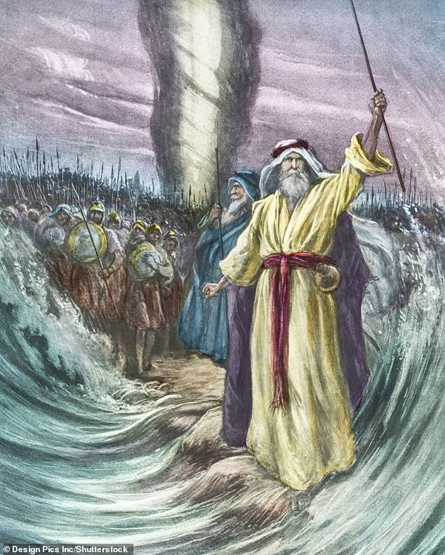 The parting of the Red Sea appears in the book of Exodus in the Old Testament of the Bible
